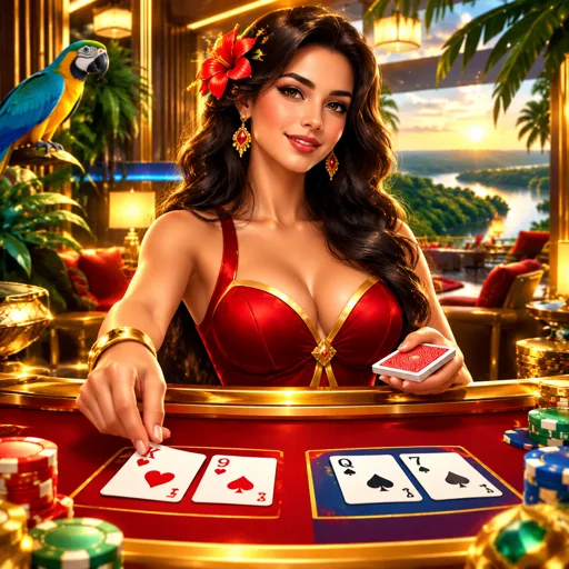 Mesa de baccarat ao vivo com roadmap de resultados na tela